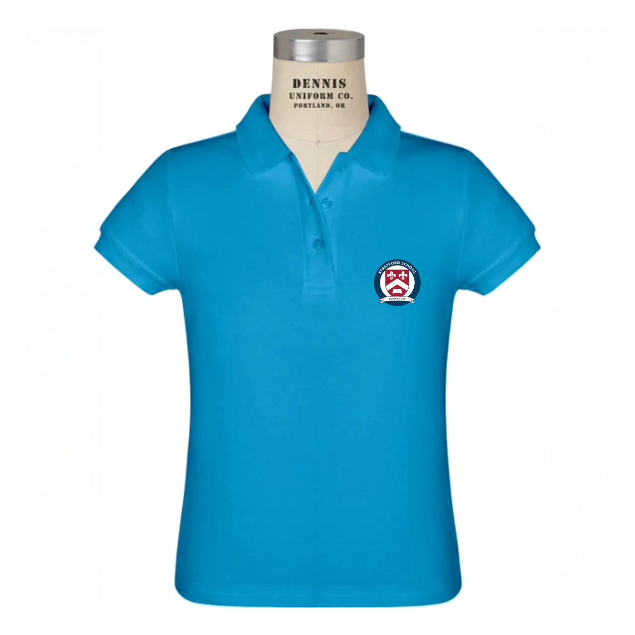 Dennis Brand Cornflower Girls Short Sleeve Pique Polo Shirt