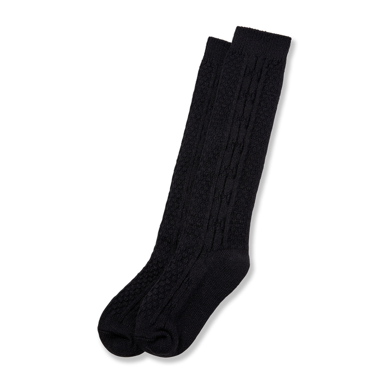 Navy Knee-High Cable Knit Socks