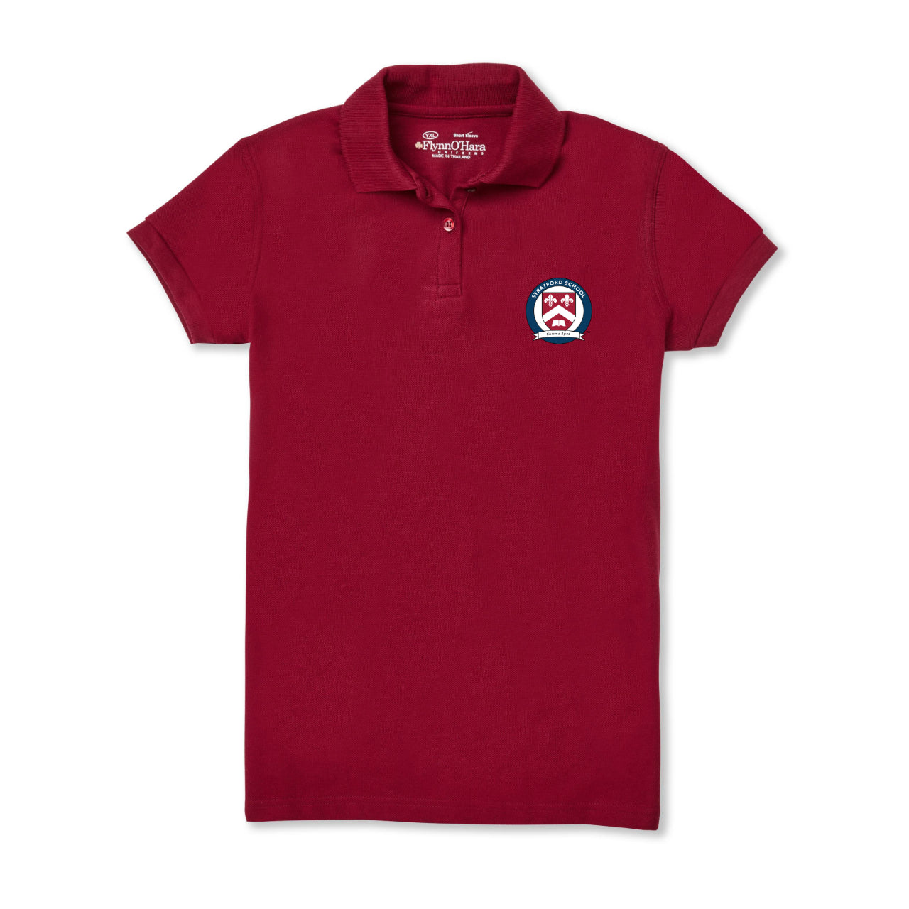 Dennis Brand Cardinal Girls Short Sleeve Pique Polo Shirt