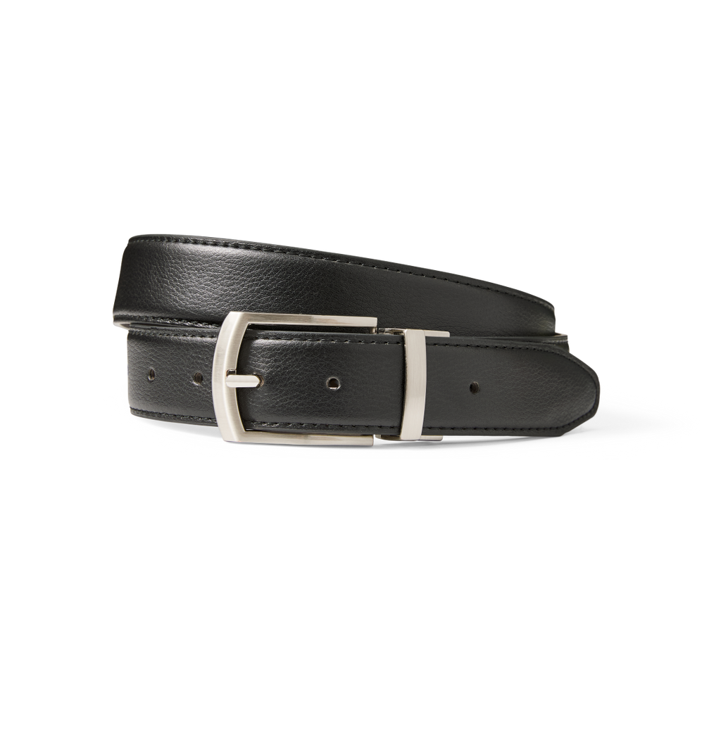 Reversible Squared Belt in Black Leather main image 0