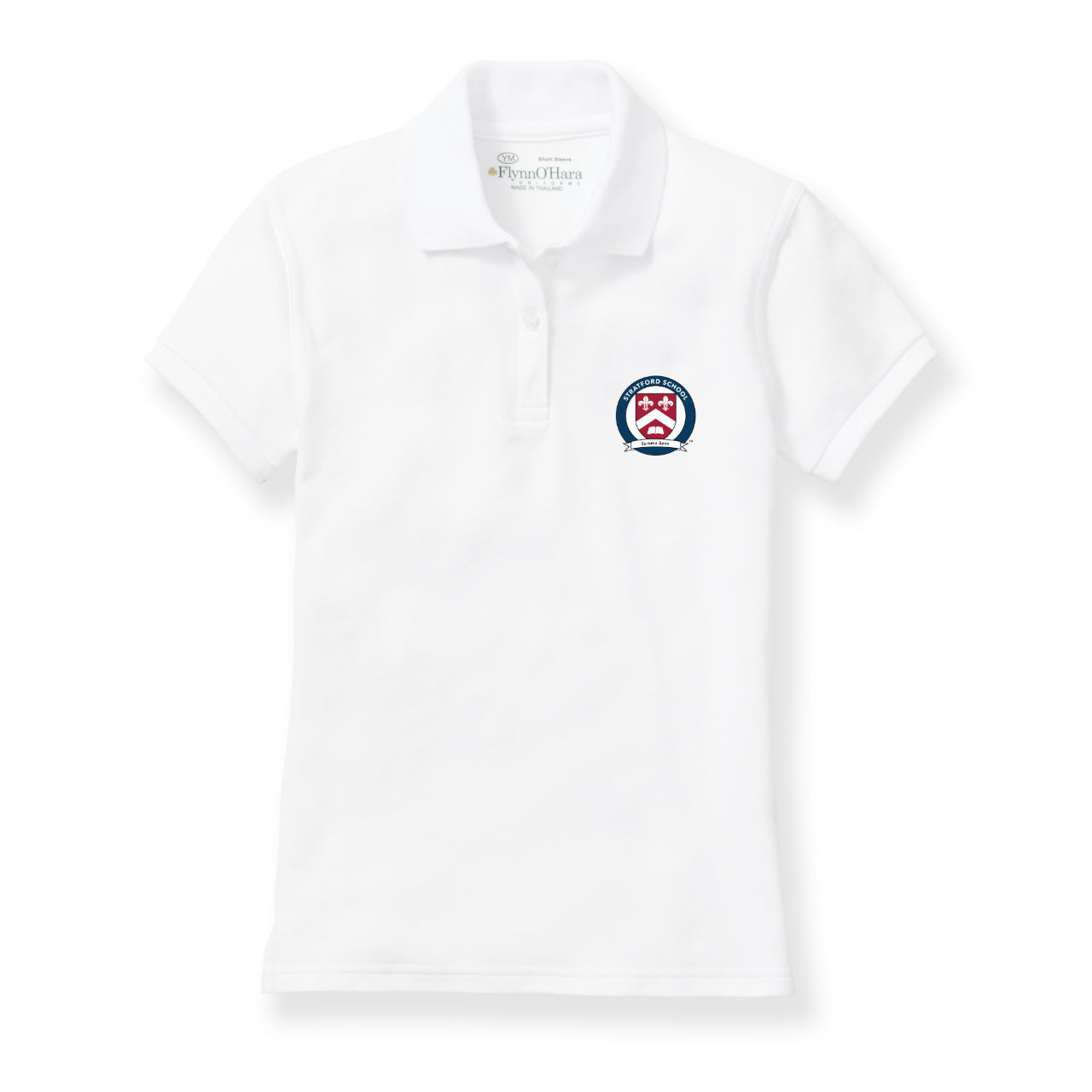 White Girls Short Sleeve Pique Polo Shirt