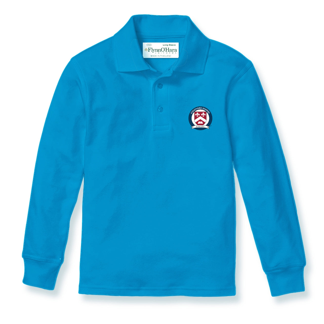 Cornflower Long Sleeve Pique Polo Shirt