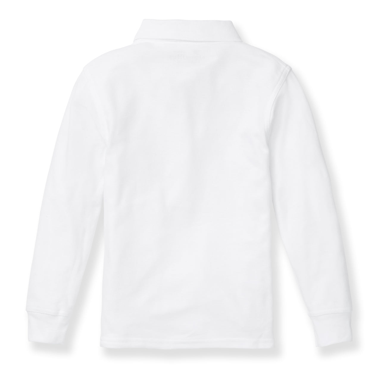 White Long Sleeve Pique Polo Shirt